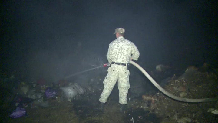 Un incendiu puternic a izbucnit la groapa de gunoi din Trușeni