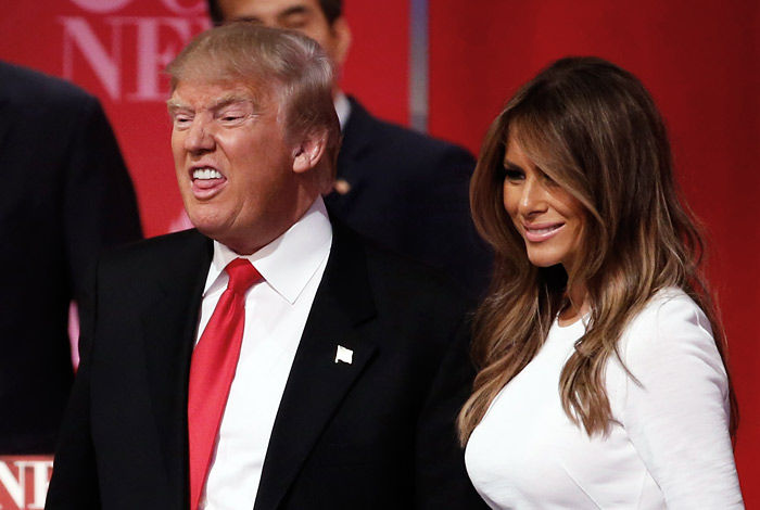 Дональд Трамп с женой.