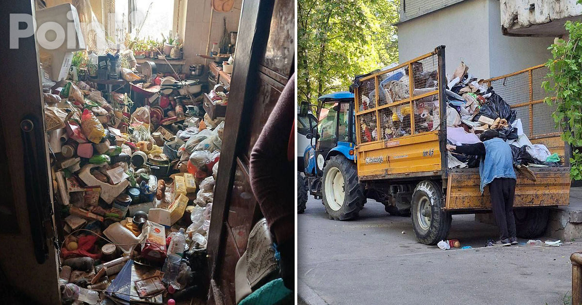 В Кишиневе из квартиры вывезли горы мусора после жалобы соседей.