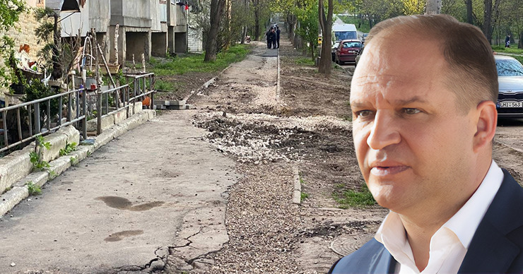 Чебан: Ответственные за некачественный ремонт тротуаров будут наказаны. Коллаж: Point.md.