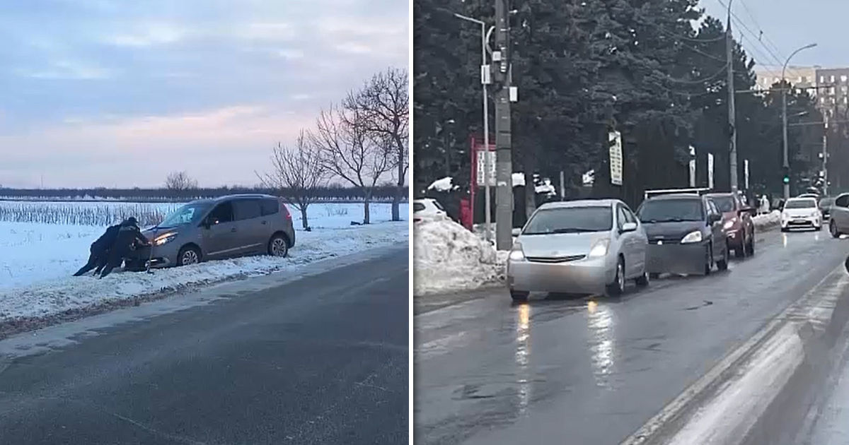 Полиция зафиксировала 40 ДТП в Кишиневе за два часа. Коллаж Point.md.