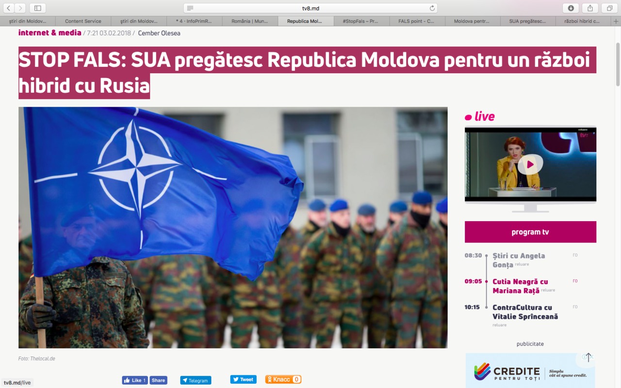 SUA pregătesc Republica Moldova pentru un război hibrid cu Rusia.