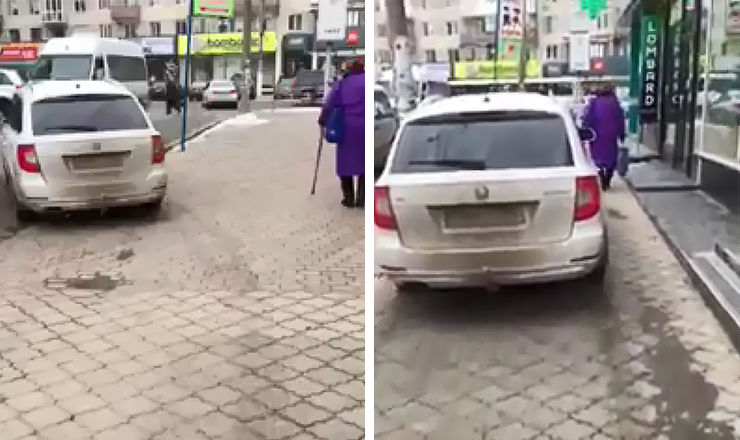 Разъезжающий по тротуару автомобиль возмутил жителя Бельц.