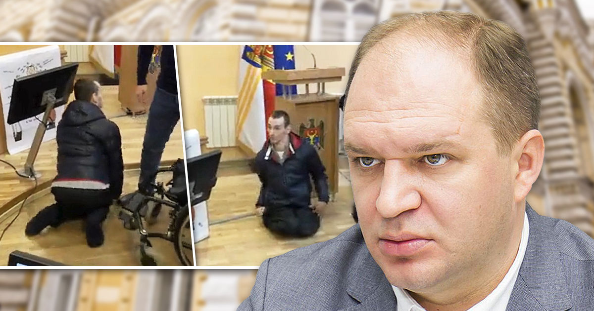 Чебан: Случай с парнем в инвалидной коляске на заседании Мунсовета не останется без ответа. Коллаж: Point.md