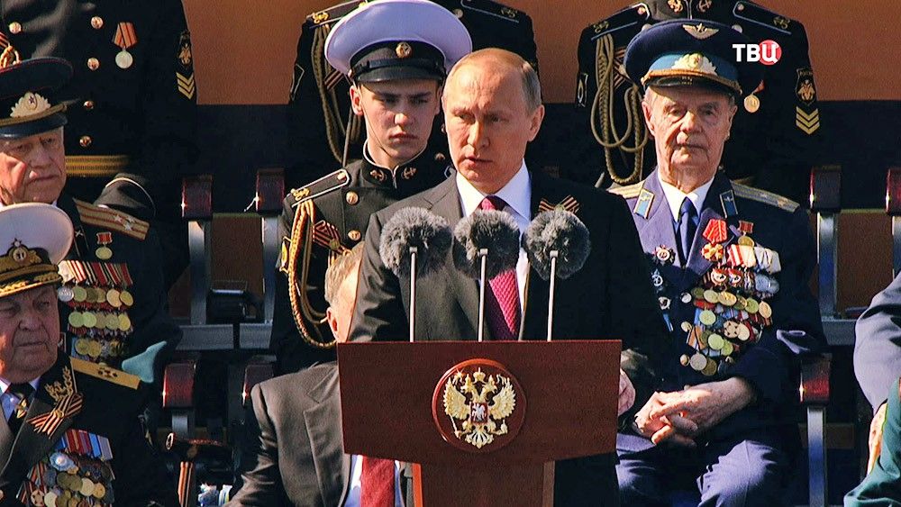 Президент России Владимир Путин на параде Победы в Москве.
