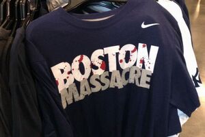 Celebrele tricouri Nike care au imprimate cu litere însângerate textul 'Boston Massacre', nu vor mai fi fabricate de compania de articole sportive.