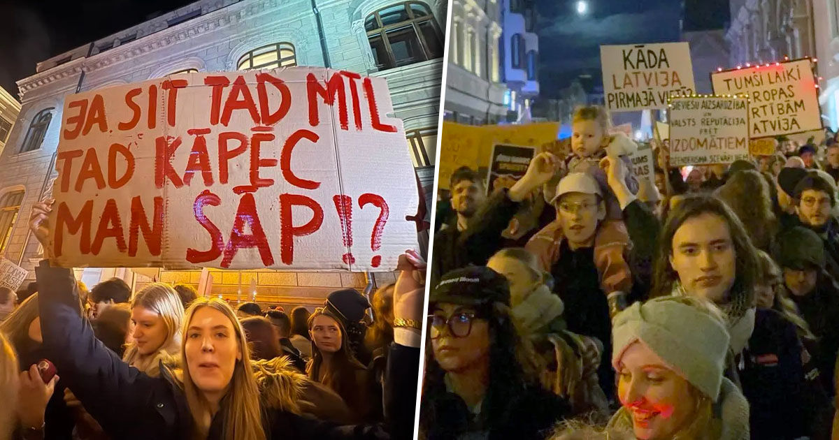 У сейма Латвии протест против выхода страны из конвенции о борьбе с насилием в семье.