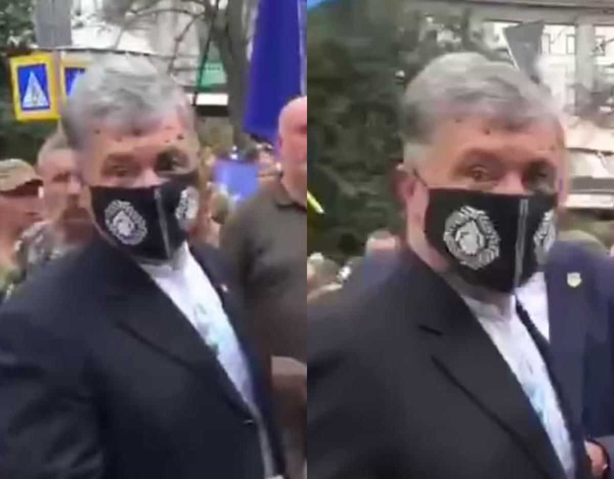 В Киеве облили зеленкой бывшего президента Украины Петра Порошенко. 