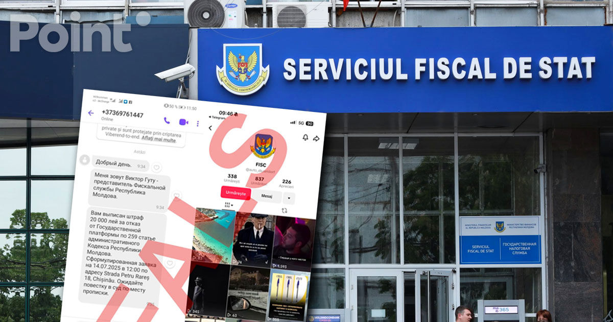 Serviciul Fiscal avertizează asupra mesajelor false distribuite prin Viber și Telegram.
