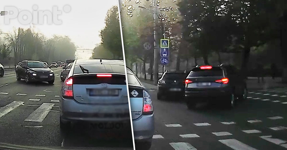 Accident în centrul Capitalei: Două automobile s-au tamponat.