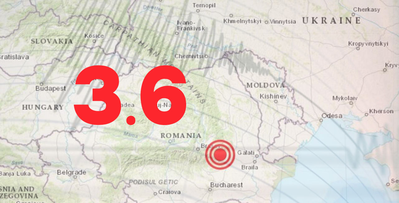 В Румынии произошло землетрясение магнитудой 3,6.