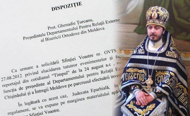 Pe 30 august, Mitropolitul Vladimir a semnat o dispoziție prin care îl suspendă pe preot