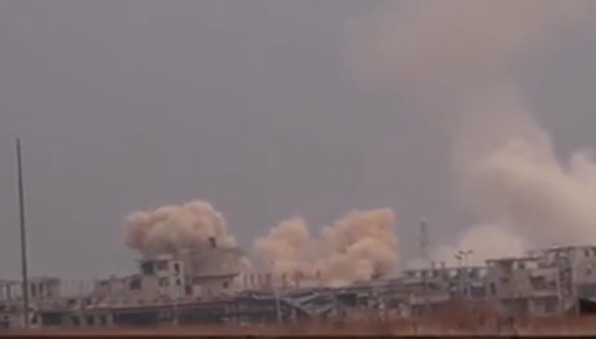 Ракетный удар сирийской армии по боевикам показали на видео.
