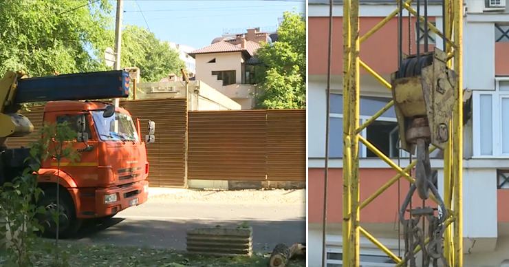 В историческом центре Кишинёва продолжается строительство жилого дома.