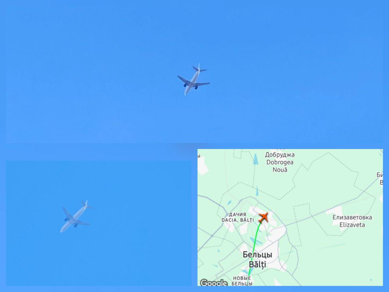 Zborul unui avion la o altitudine joasă, observat din nou la Bălți.