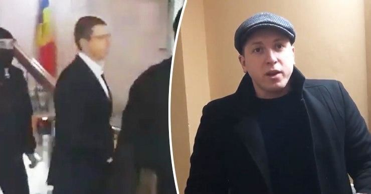 Гражданский активист Павел Григорчук пришел на заседание суда к прокурору Виорелу Морарю. Коллаж: Point.md.
