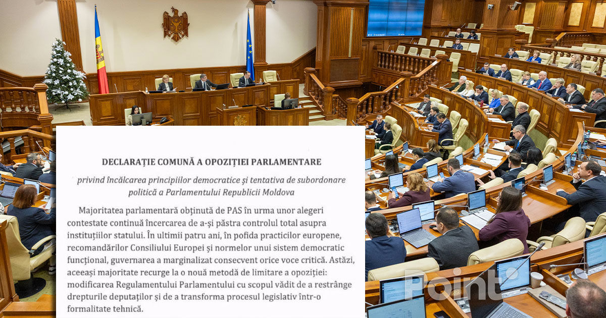 Opoziția parlamentară condamnă tentativa PAS de modificare a Regulamentului Parlamentului.