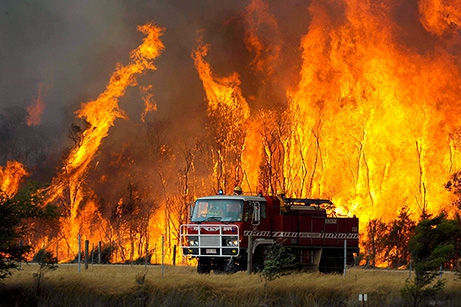 Fumul produs de incendiile de pădure au învăluit oraşul Sydney.