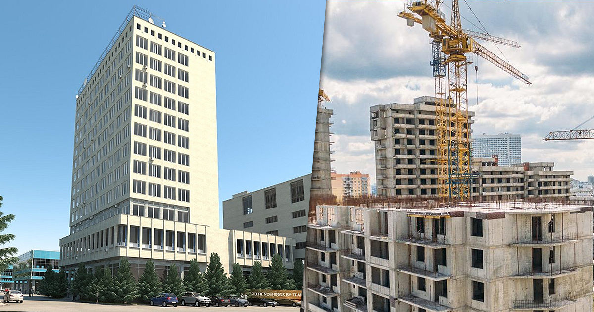 Вместо завода "Мезон" построят жилой комплекс. Коллаж: Point.md