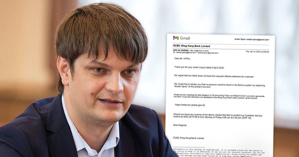 Спыну опубликовал письмо от банка в Гонконге: Все обвинения - фейк. Коллаж: Point.md