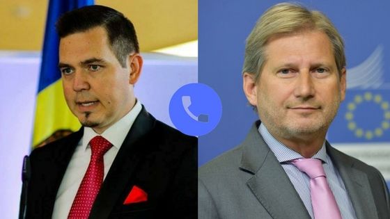 Ministrul de Externe, discuţie cu Comisarul European. Subiecte abordate. Foto: MAEIE