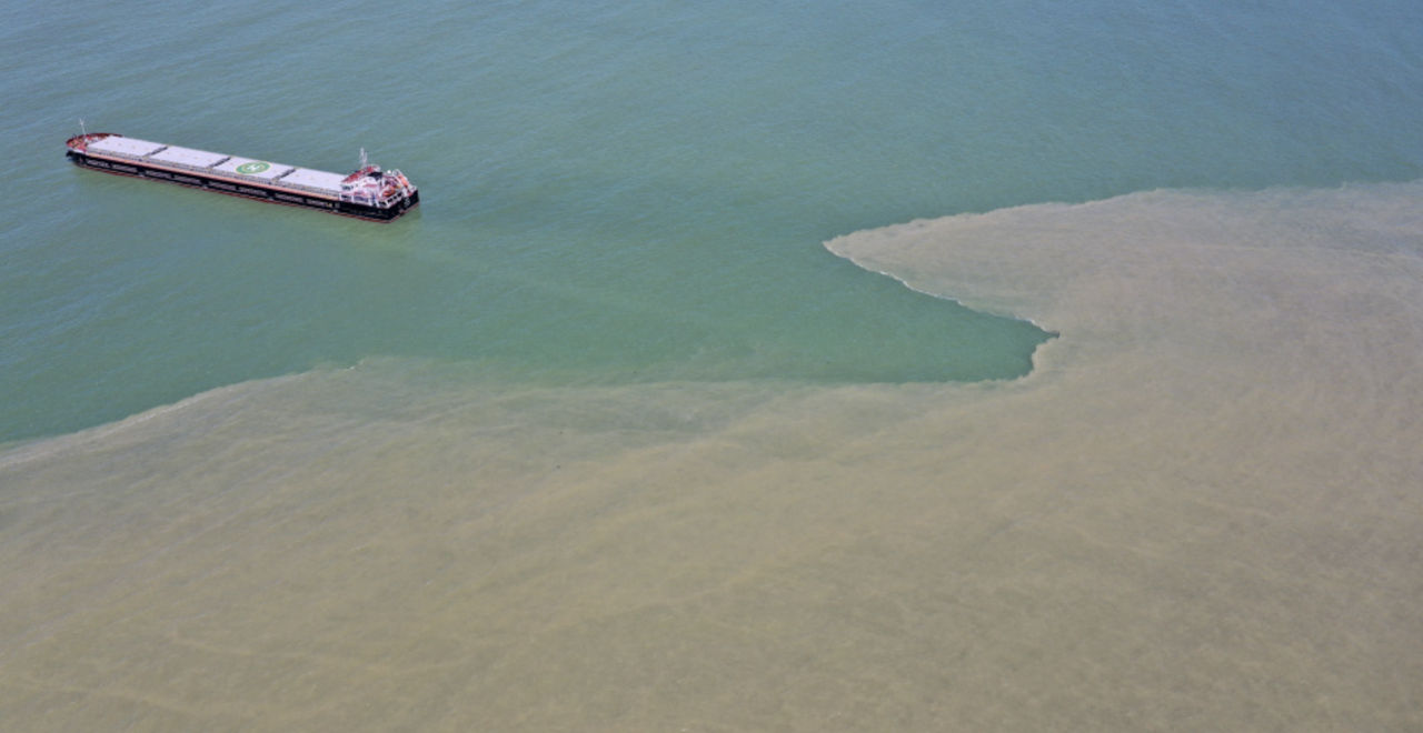 Воды Черного моря в Турции окрасились в коричневый цвет после ливня.
