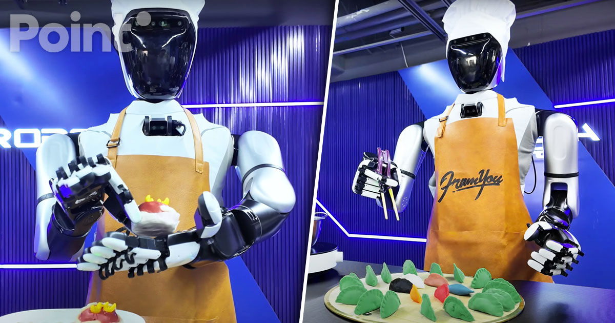 Primul robot capabil să mănânce cu bețișoare și să gătească colțunași, prezentat în China.