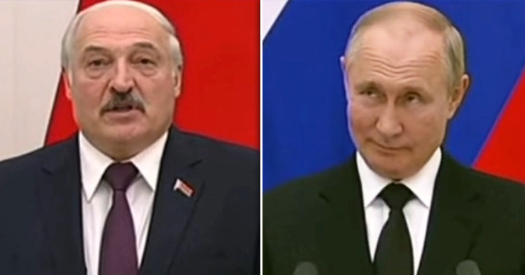 Путин усмехнулся после слов Лукашенко о поглощении Белоруссии. Коллаж: Point.md.