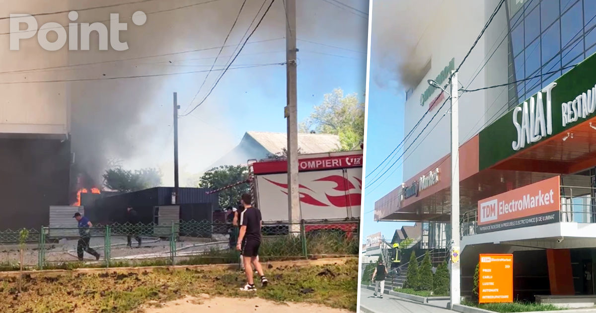 Пожар в Каушанах: загорелась пристройка торгового центра.