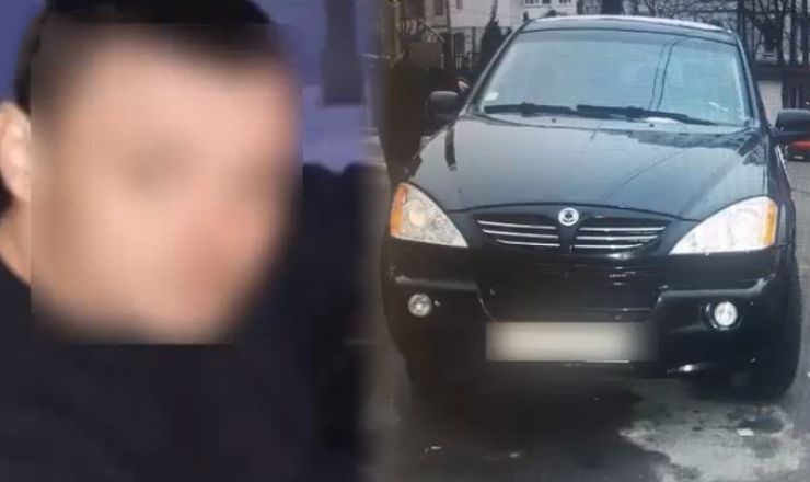 Полиция Кишинева задержала подозреваемого в угоне автомобиля припаркованного по ул. Пяца Унирий.