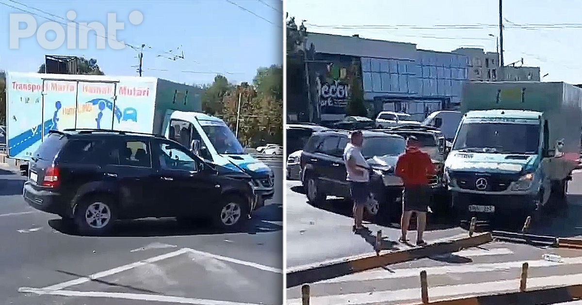 Accident lângă Circ: Un automobil și un camion au paralizat circulația în zonă.