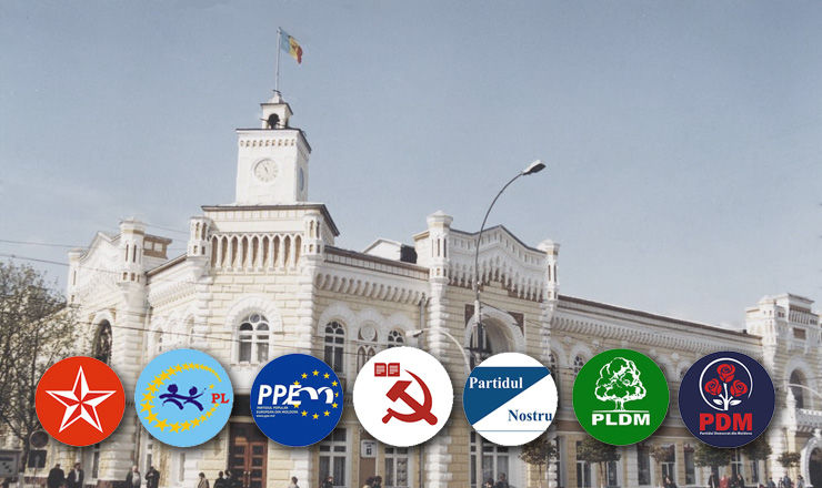 Четыре проевропейские партии, теоретически, могут создать шаткое большинство в 26 из 51 советника.  Коллаж: point.md.