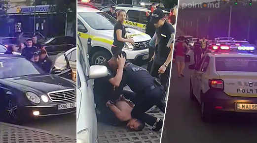 Кишиневские полицейские применили те же методы задержания как в США. Коллаж: Point.md.