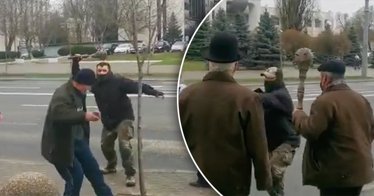 В центре Кишинева подрались активисты Михаил Амерберг и Василий Синигур.
