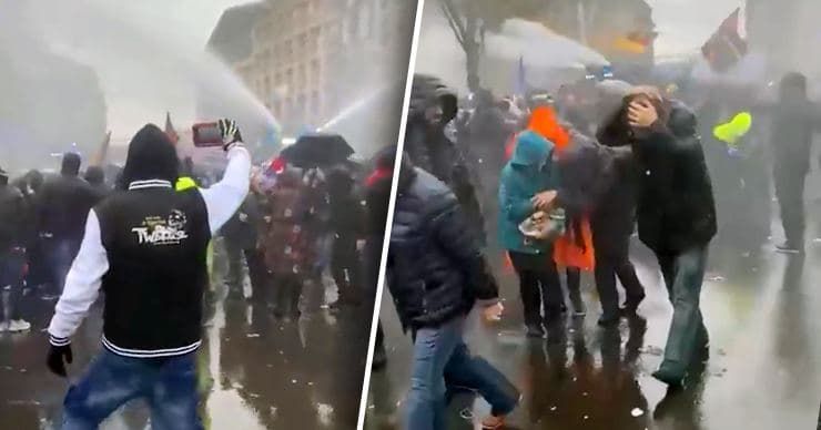 Вчера в центре Берлина прошла манифестация против коронавирусных ограничений. Фото: Point.md.