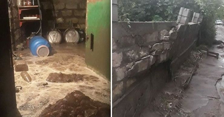 В Бубуечь сильный дождь затопил домохозяйства, размыл дороги, повредил заборы. Коллаж: Point.md