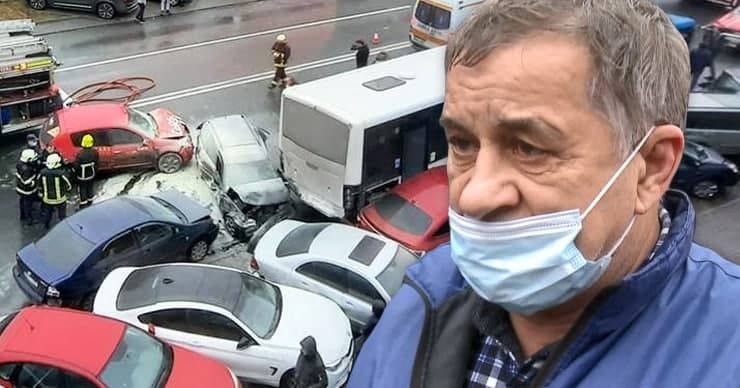 Водитель автобуса, протаранившего машины: Вернулся, а его нет. Коллаж: Point.md