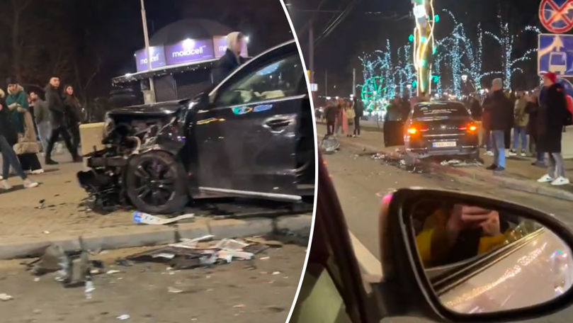 В центре Кишинева произошла авария с участием трех автомобилей.