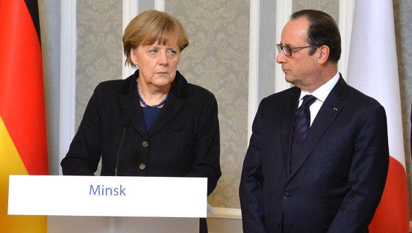 Канцлер Германии Ангела Меркель и президент Франции Франсуа Олланд