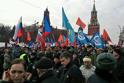 Акции в поддержку Крыма начались в России со 2 марта.