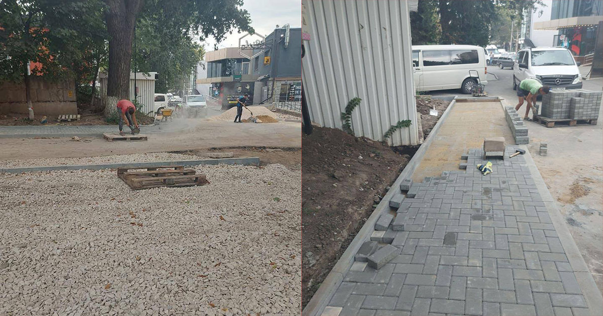 В столичном секторе Буюканы продолжается благоустройство дворов. Коллаж: Point.md