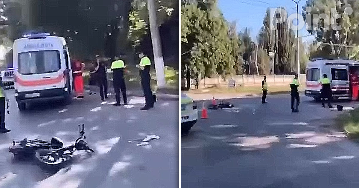 Accident la Bălți: Un biciclist, lovit de o mașină.