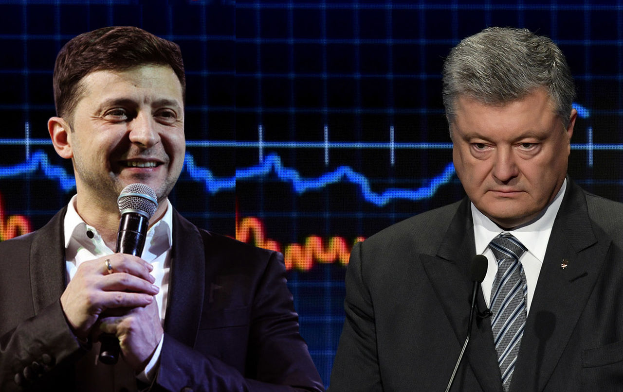 Опрос показал шансы Зеленского и Порошенко на победу во втором туре выборов.