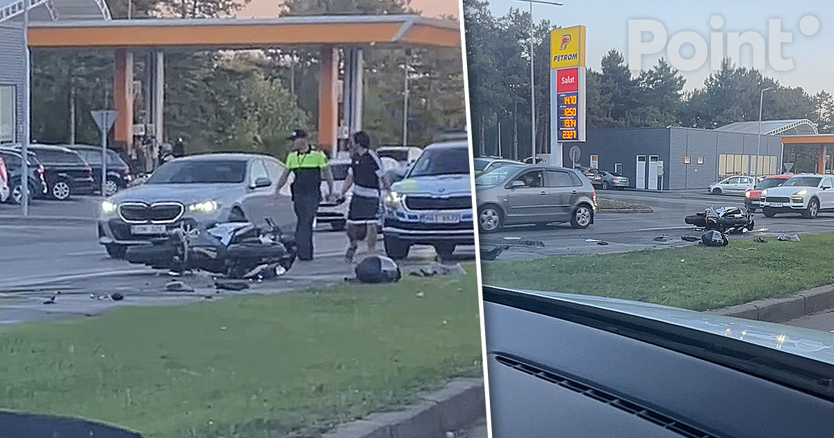 Accident în Capitală: Un motociclist, transportat de urgențǎ la spital.