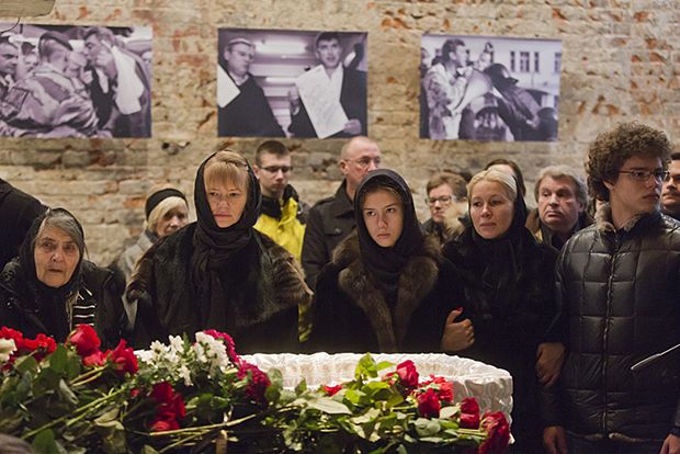 Семья Бориса Немцова на его похоронах.