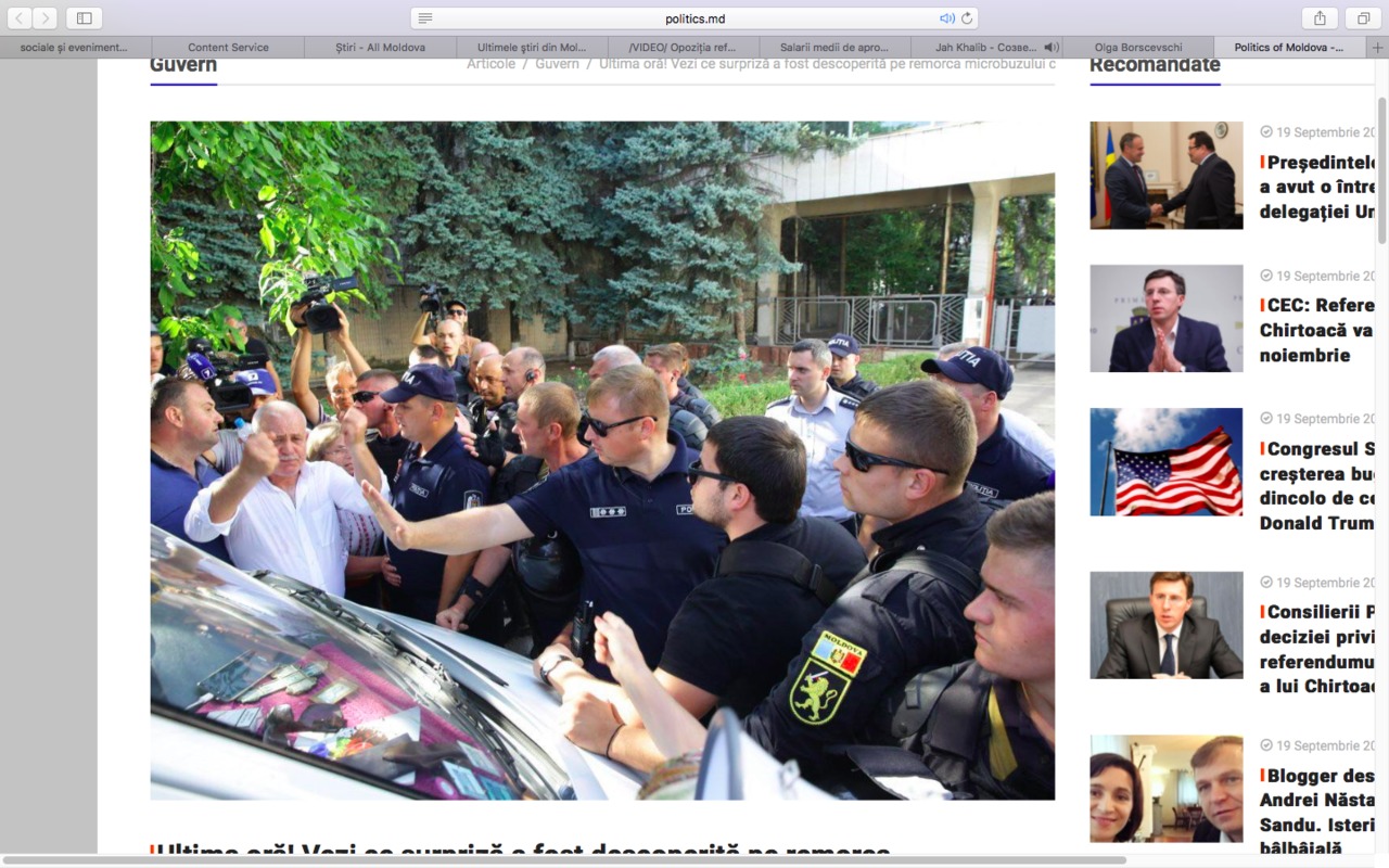 Echipa Russia Today a fost prezentă duminică la Chișinău unde a transmis în direct protestul. 
