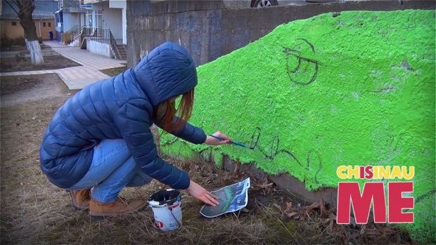 Noul obiect, după dimensiunile sale, a depăşit lucrările anterioare ale pictorilor-activişti. Foto: chisinau is me