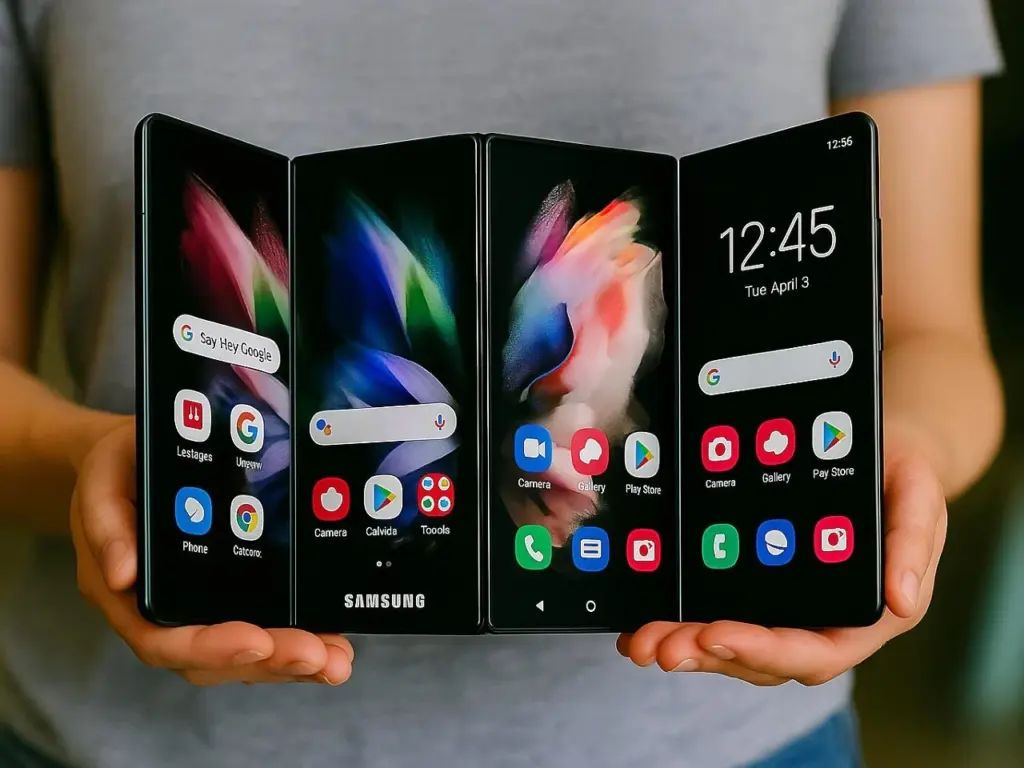 Samsung работает над смартфоном, складывающимся вчетверо
