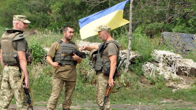 Украинские войса на Донбассе.
