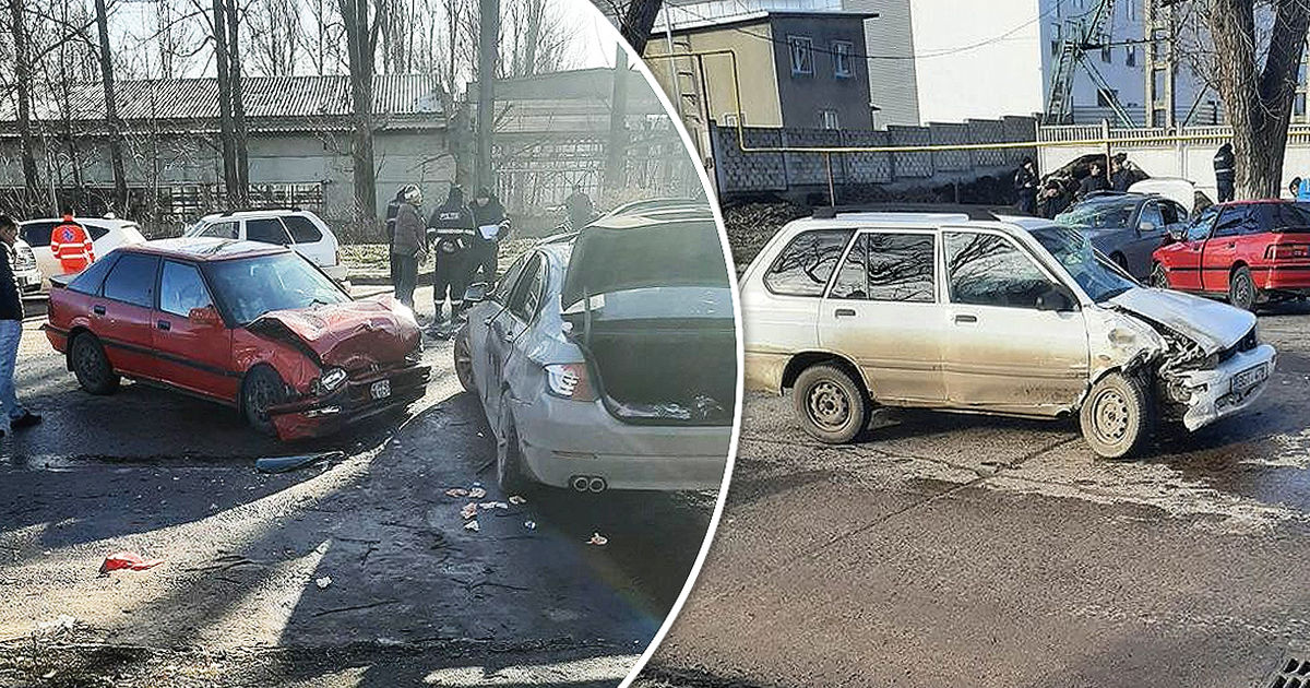 В Бельцах произошло ДТП с участием нескольких автомобилей и грузовика. Коллаж: Point.md